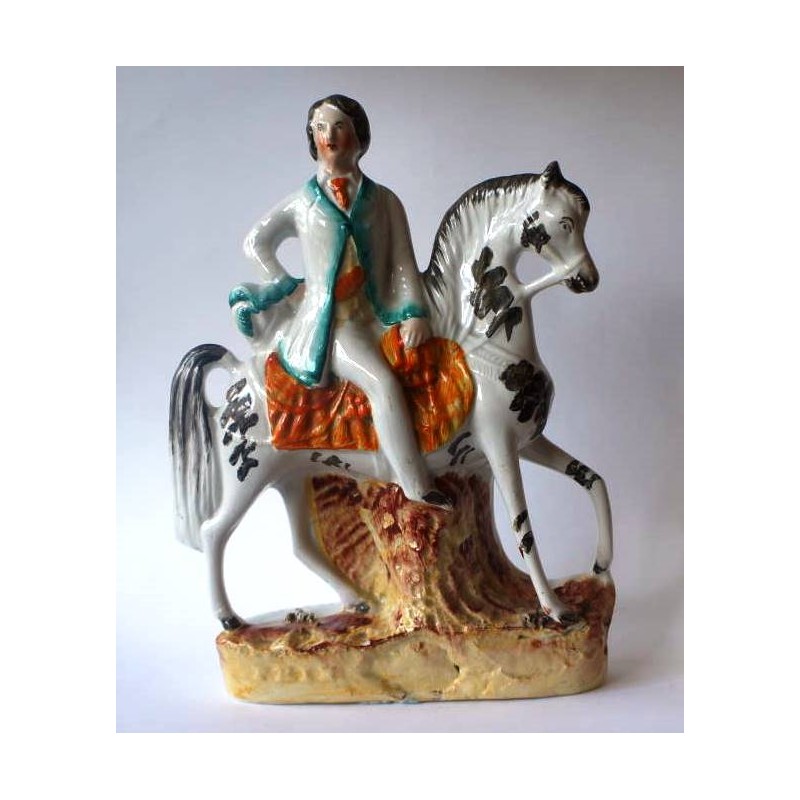 Staffordshire Pottery Young man on horseback