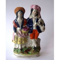 Staffordshire Pottery Boy and Girl