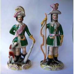 Staffordshire Pottery Pair Foresters