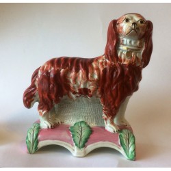 Staffordshire Pottery Spaniel standing on cushion base
