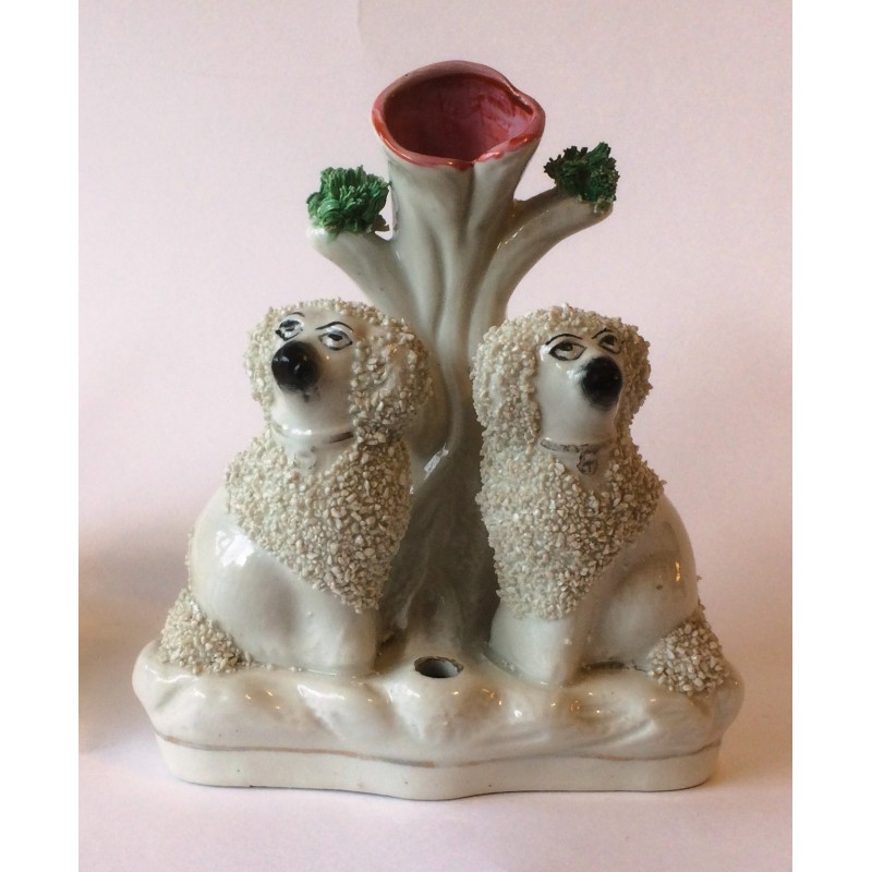 Staffordshire Pottery Poodles pen holder