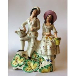 Staffordshire Pottery Gardening Couple