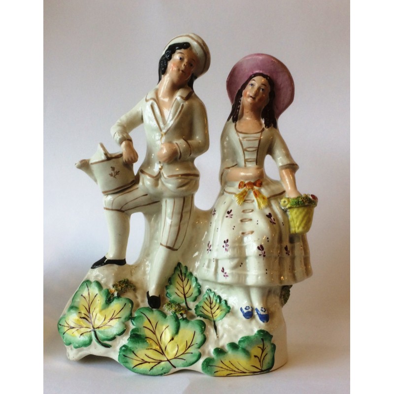 Staffordshire Pottery Gardening Couple