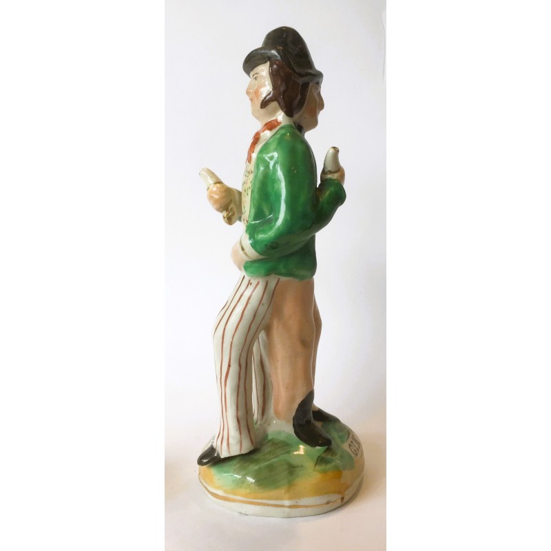 Staffordshire Pottery Gin and Water. Two sided figure.