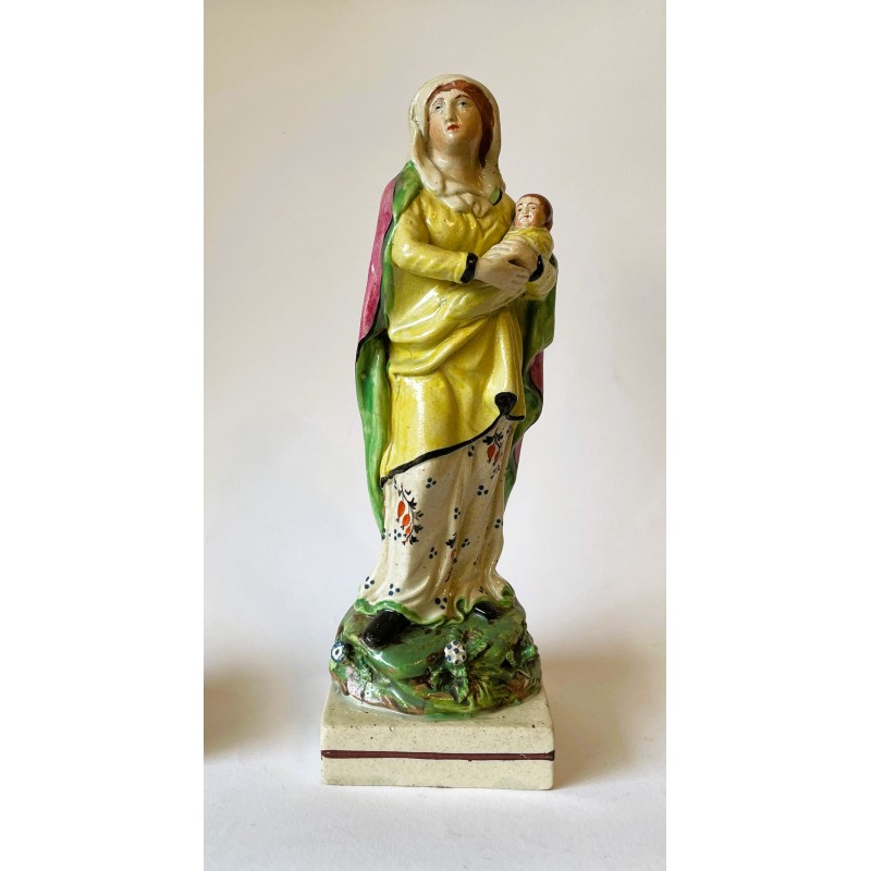 Staffordshire Pottery Virgin and baby Jesus
