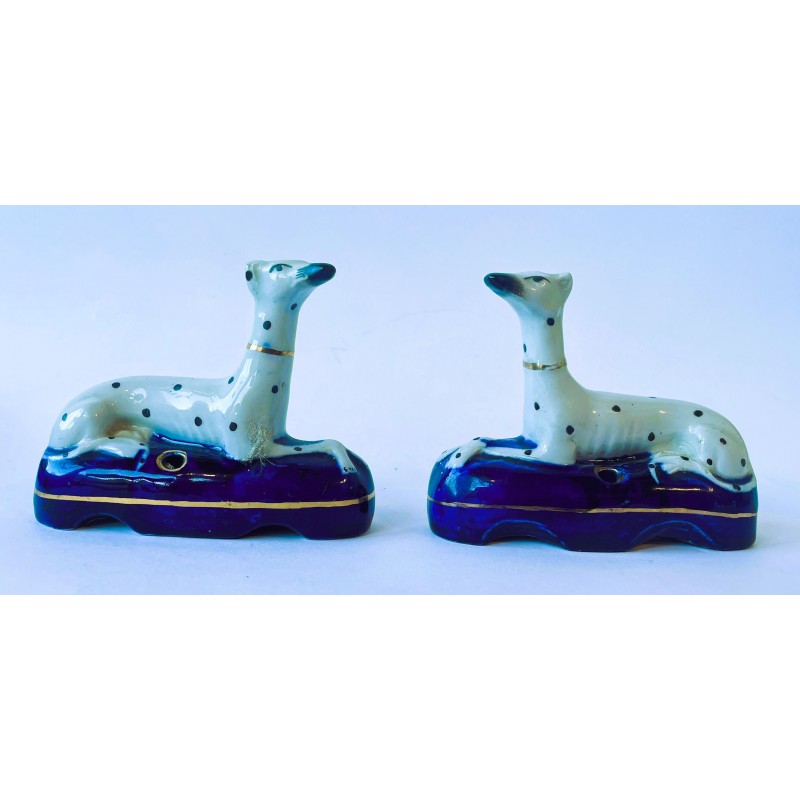 Staffordshire Pottery Dalmations ink wells