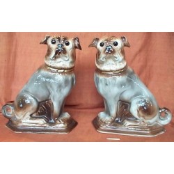 Pair Pug Dogs