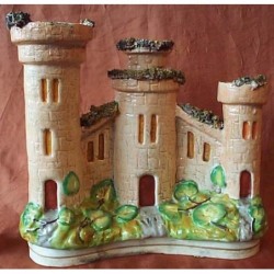 Staffordshire Pottery Castle Spill Vase