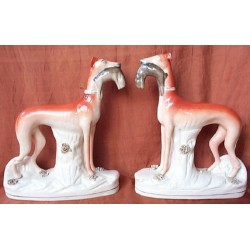 Pair of Standing Greyhounds