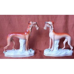 Pair of Standing Greyhounds