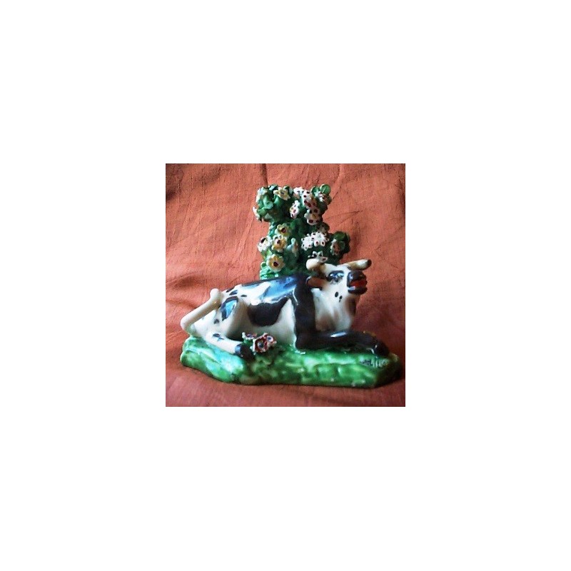 Recumbant Porcelain Cow