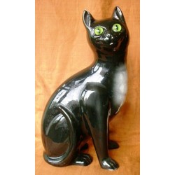 Staffordshire Pottery Black Cat