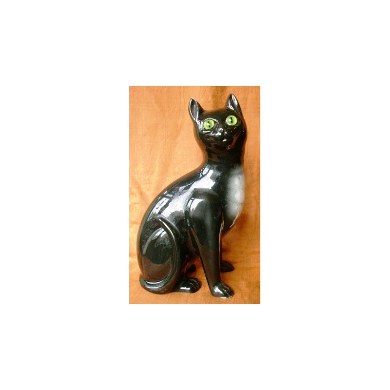 Staffordshire Pottery Black Cat