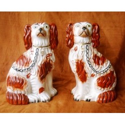 Pair red  patch Spaniels