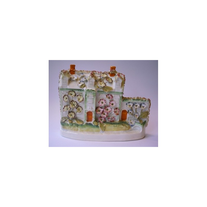 Staffordshire Pottery flower encrusted manor house