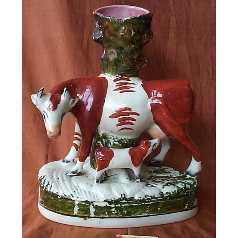 Staffordshire Pottery Cow and Calf