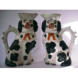 Pair Spaniel jugs