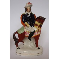 Staffordshire Pottery cloaked equestrian
