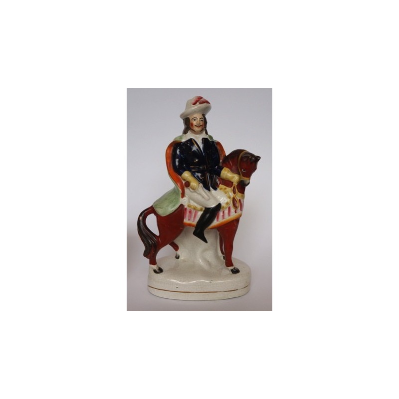 Staffordshire Pottery cloaked equestrian