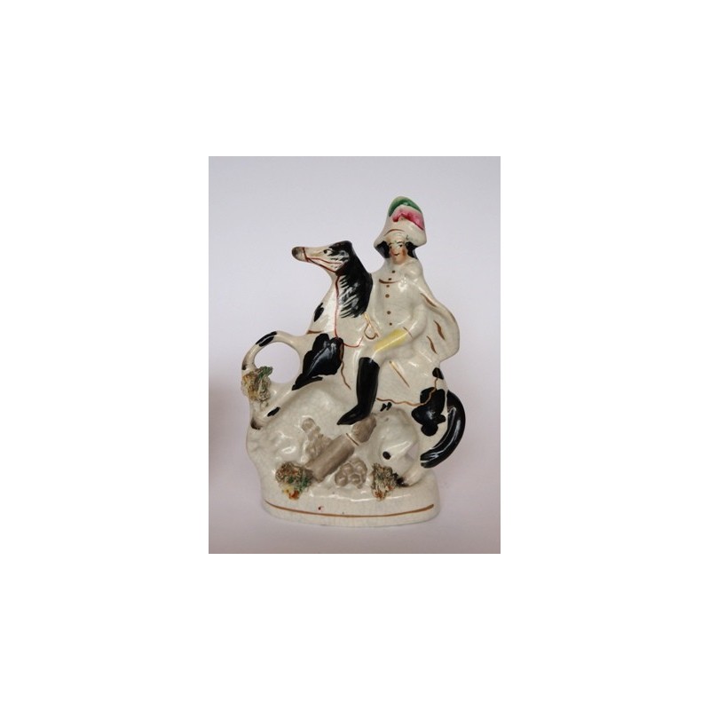 Staffordshire figure of Equestrian above a cannon