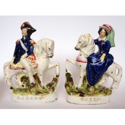 Staffordshire figures of Albert and Queen. Pair