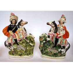 Staffordshire Pottery pair military figures