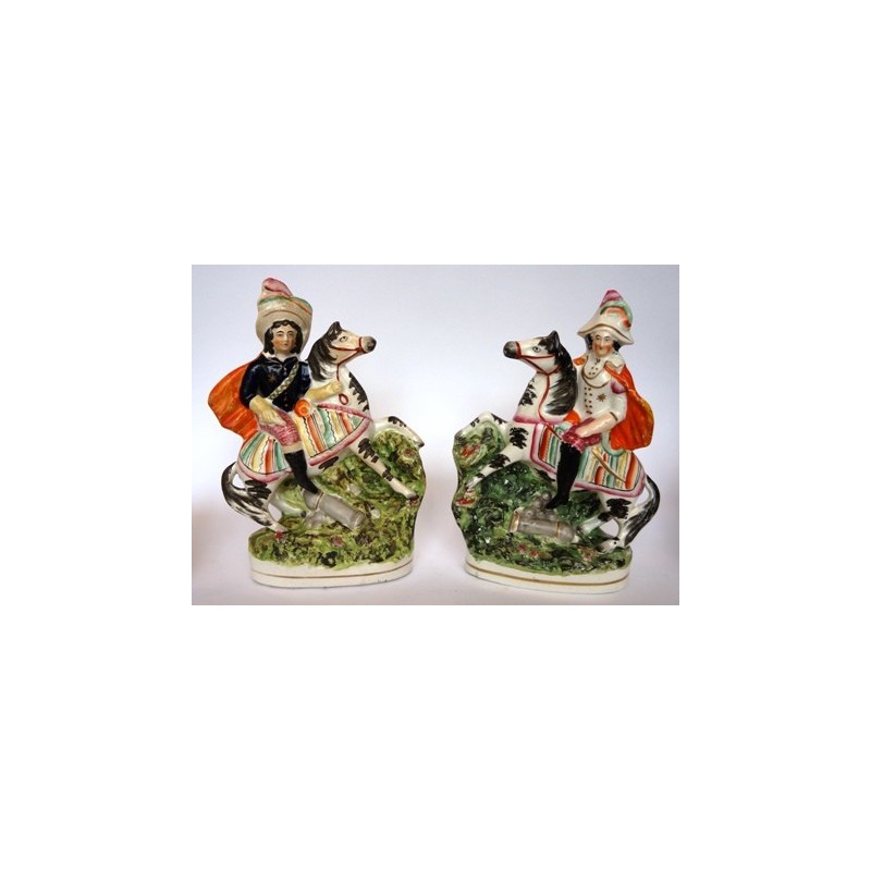 Staffordshire Pottery pair military figures