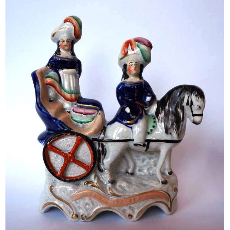 Staffordshire figure of Royal children with pony and trap