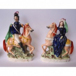 Staffordshire figures of Louis Napoleon and Empress of France