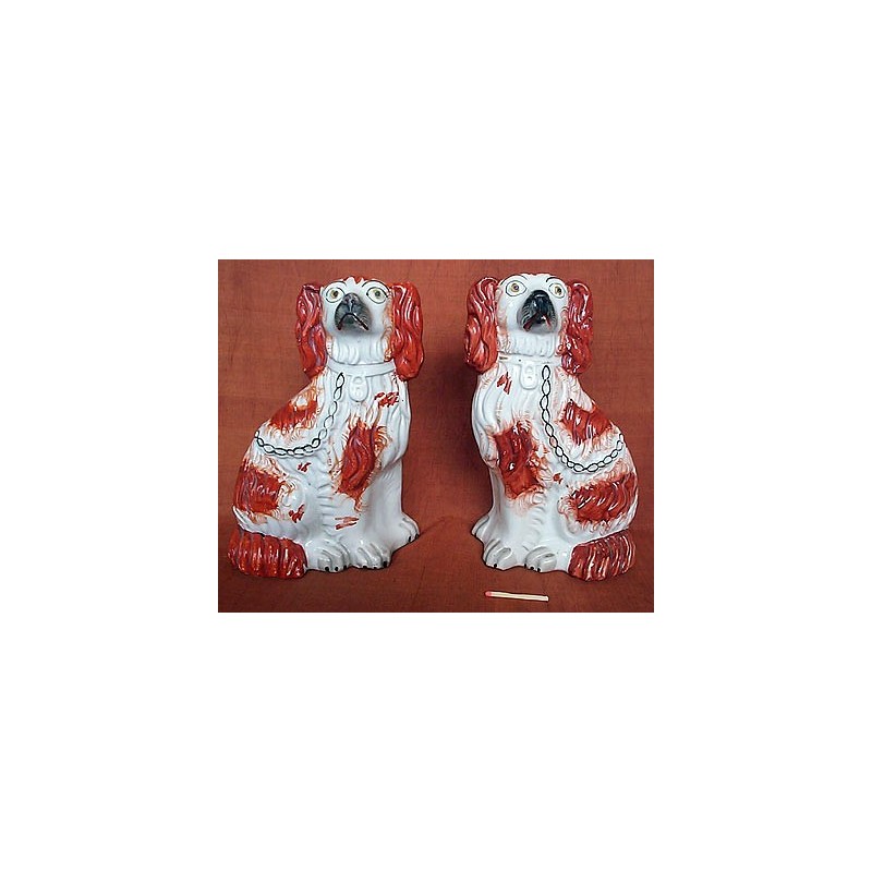 Pair red patch spaniels