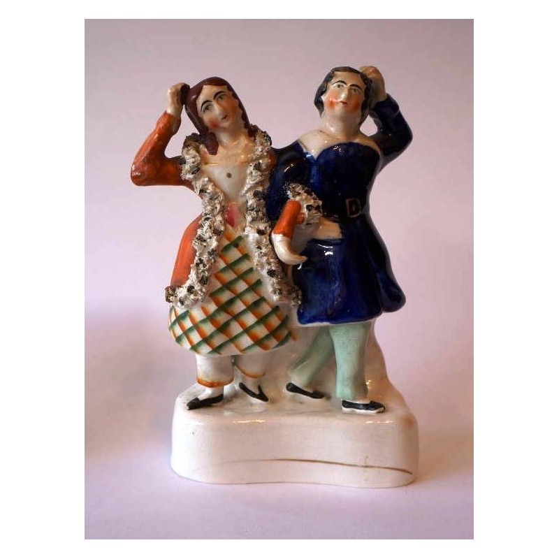 Staffordshire figure of Yourawkee and Peter Wilkins