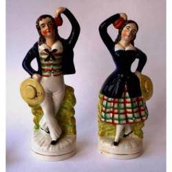 Staffordshire Pottery dancing sailor and companion