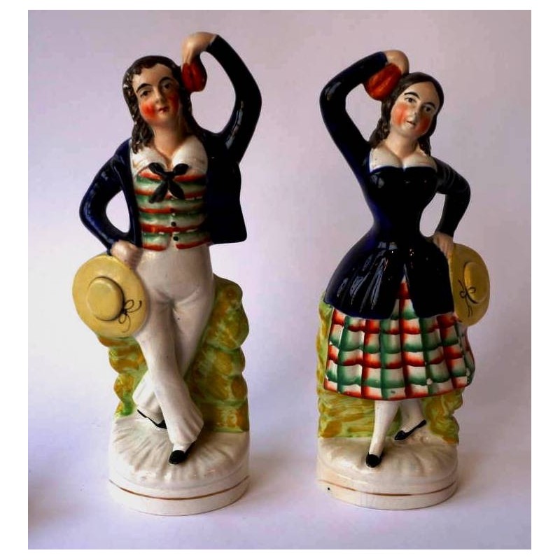 Staffordshire Pottery dancing sailor and companion