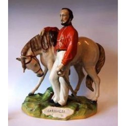 Staffordshire figure of Garibaldi beside his grey horse