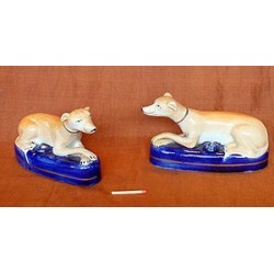 Pair of Greyhound Inkwells